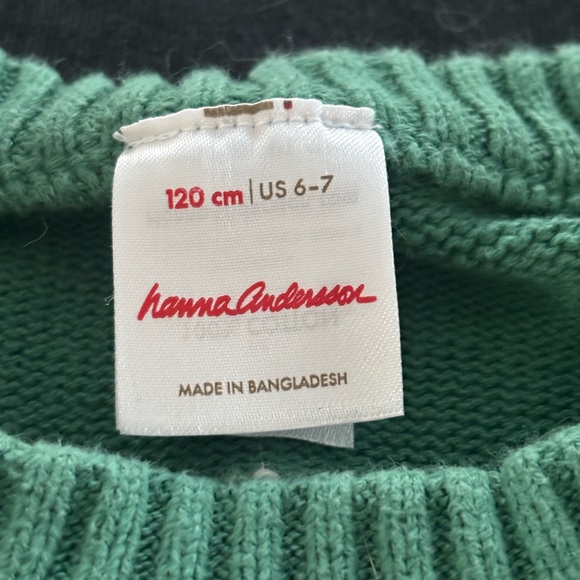 Hanna Andersson Green and White Crewneck Sweater - Picture 2 of 3